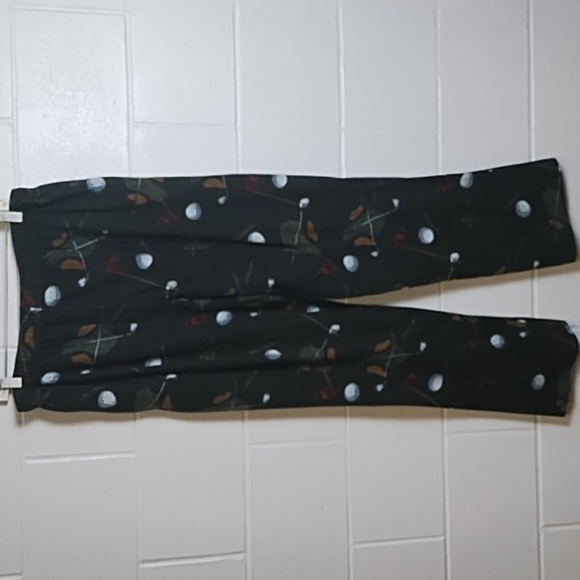 Men's Golf Print Fleece Lounge Sleep Pant Large Pockets 1 Button Fly - Picture 4 of 10